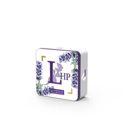 Box Metallbox Kleines Modell Nr. 3 mit 1 Beutel Lavendel und Lavandin 7/9 g + 1 ätherisches Lavandinöl 10 ml