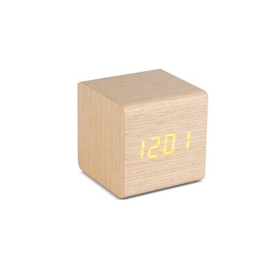 Alarm clock, Wood, oak, 3xAAA, incl USB cable, wood