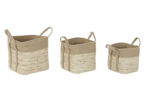 CESTA SET 3 YUTE FIBRA 35X35X35 NATURAL DC186944