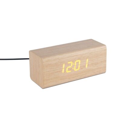 Alarm clock, Timber, incl. USB cable, wood