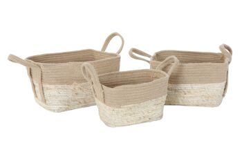 PANIER SET 3 FIBRE DE JUTE 40X28X23 NATUREL DC186946 4