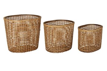 CORBEILLE SET 3 BAMBOU 54,5X43X50 MARRON NATUREL DC189084 1