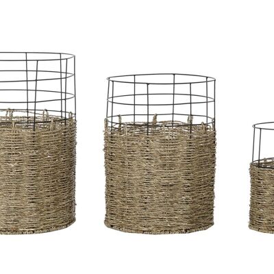 BASKET SET 3 METAL JUTE 35X35X45 BASKET SET 3 METAL DC191100