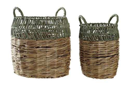 CESTA SET 2 RATAN 33X33X40 NATURAL DC191134