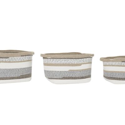 CESTA SET 3 ALGODON YUTE 36X30X24 GRIS DC192260