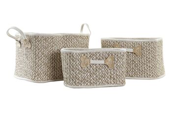 PANIER SET 3 COTON JUTE 41X31X27 NATUREL DC192270 4