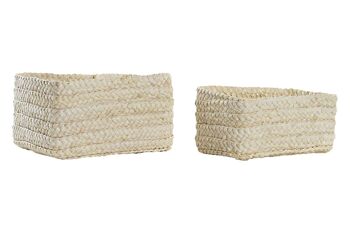 PANIER EN FIBRE SET 2 28X21X15 NATUREL DC194273 1