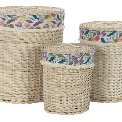 CESTA ROPA SET 3 MIMBRE POLIESTER 46X46X56 DC194341