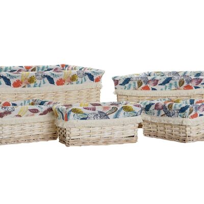 BASKET SET 5 WICKER POLYESTER 49X40X22 MULTICOLORED DC194342