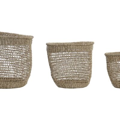 CESTA SET 3 SEAGRASS 35X35X35 NATURAL DC194930