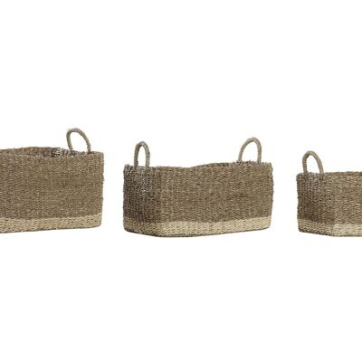 BASKET SET 3 SEAGRASS 45X30X24 NATURAL DC194932