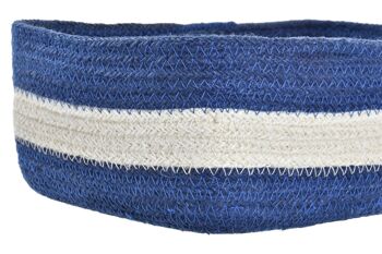 PANIER SET 3 JUTE 36X24X10 BLEU MARINE DC194951 4