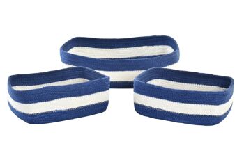 PANIER SET 3 JUTE 36X24X10 BLEU MARINE DC194951 5