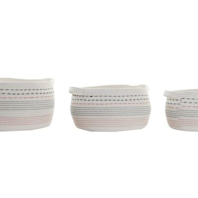 CESTA SET 3 ALGODON 52X43X25 BLANCO DC195092