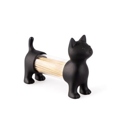 Toothpick & salt & pepper shakers, Cat, black