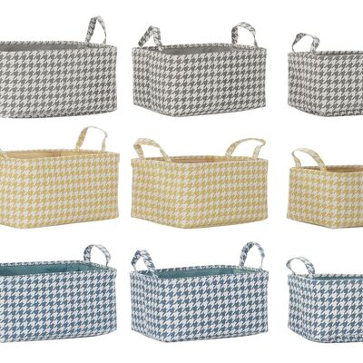 BASKET SET 3 POLYESTER 40X30X20 3 ASSORTMENTS. DC196293
