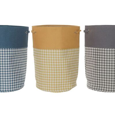 POLYESTER LAUNDRY BASKET 40X40X60 3 ASSORTMENTS. DC196294