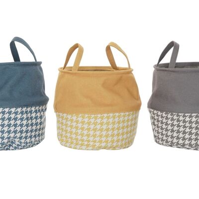 POLYESTER LAUNDRY BASKET 28X28X28 3 ASSORTMENTS. DC196298