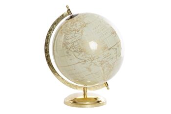 GLOBE TERRE EN FER PLASTIQUE 25X25X30 25 BLANC DH156932 1