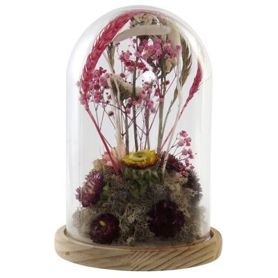 VERRE DECORATION FLEUR SEC 17X17X26 FLEURS DH180480