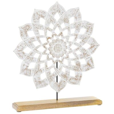 DECORATION HANDLE 40X9X45 MANDALA WORN WHITE DH182284