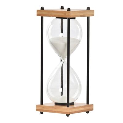 HOURGLASS WOODEN GLASS 9,5X9,5X25 NATURAL DH191146