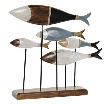 DECORATION ALBASIA IRON 56X10X45 FISHES DH194456