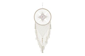 DREAM CATCHER ROTIN COTON 52X1X145 PLUMES BLANCHES DH197404 1