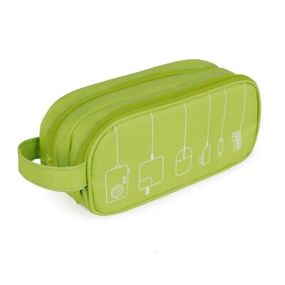 Cable organizer, Tidy, green, polyester