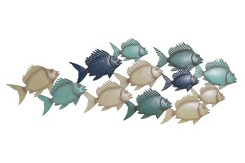 DÉCORATION MURALE MÉTAL 102X1,5X39 POISSON BLEU DP179665 1