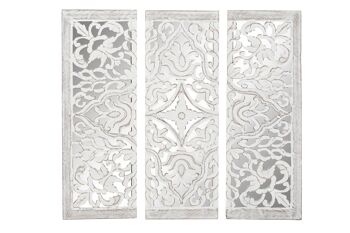 DÉCORATION MURALE SET 3 MIROIR MDF 120X2,5X122 DP184983 1