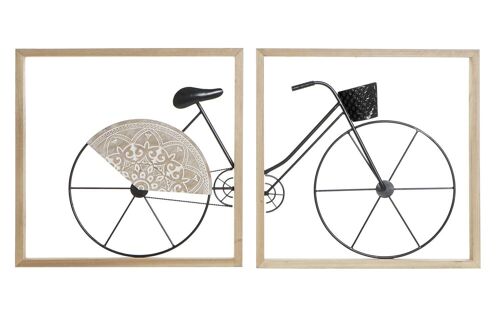 DECORACION PARED SET 2 METAL 40X2,5X40 BICICLETA DP187108