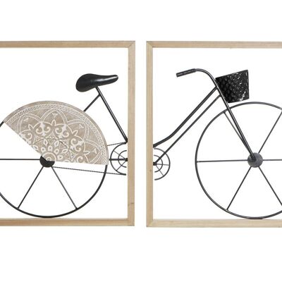 DECORACION PARED SET 2 METAL 40X2,5X40 BICICLETA DP187108