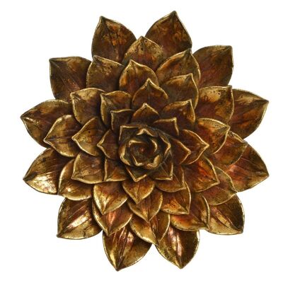 RESIN WALL DECORATION 23X3X23 AGED FLOWER DP195727