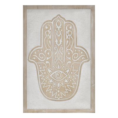 DECORACION PARED MDF 40X1X60 HAMSA MARRON DP196475