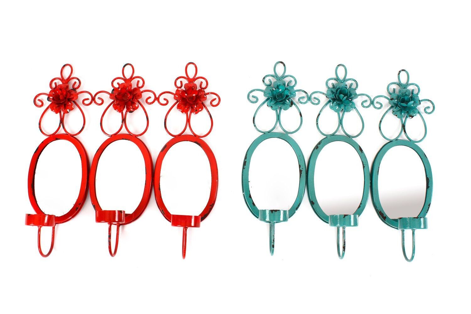 MIRROR SET 3 METAL MDF 37X38X8,5 WALL 2 ASSORTMENT. ES110973