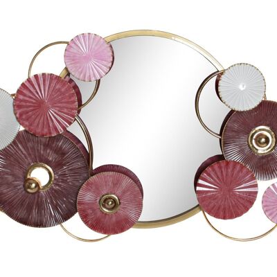 MIRROR METAL MIRROR 116X8X71 DARK PINK CIRCLES ES181040