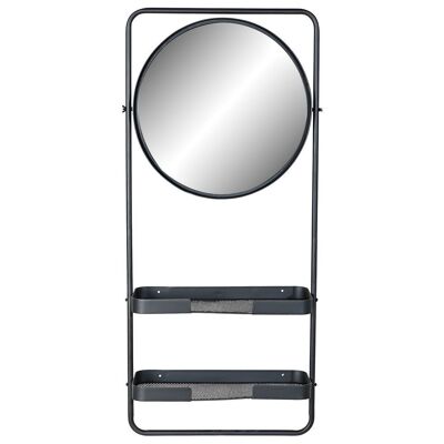 MIROIR METAL MIROIR 55X20X120 2 TABLETTES NOIR ES183140