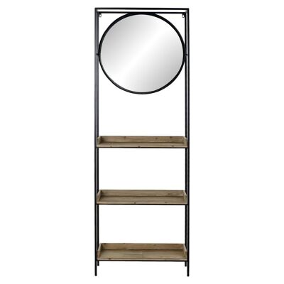 MIRROR METAL WOOD 61X17,5X181 BLACK ES183482