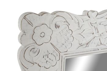 MIROIR MDF MIROIR 91X3X183 FLORAL SCULPTÉ BLANC ES184991 2