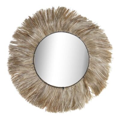 JUTE GLASS MIRROR 64X3X64 NATURAL ES194472