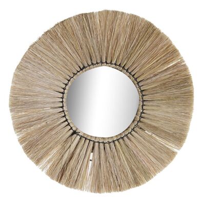 JUTE GLASS MIRROR 45X3X45 NATURAL ES194474