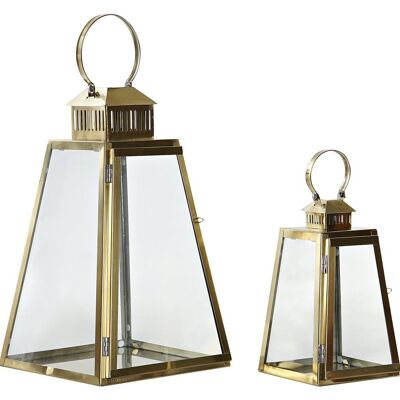 LAMPADAIRE SET 2 MÉTAL VERRE 23X23X39 OR FA181493