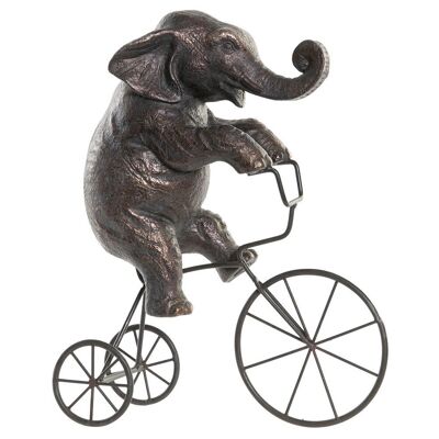 FIGURE RESIN METAL 30X12X37 BLACK ELEPHANT FD181248