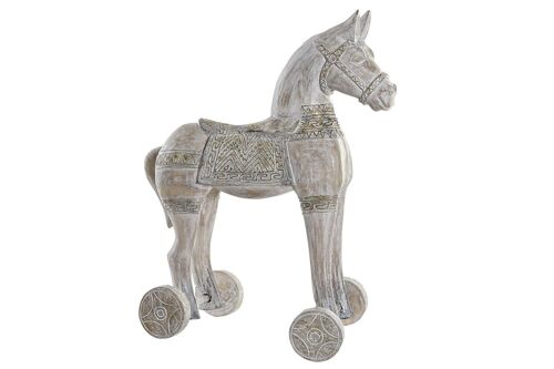 FIGURA ALBASIA HIERRO 42X22X49 CABALLO ENVEJECIDO FD184788