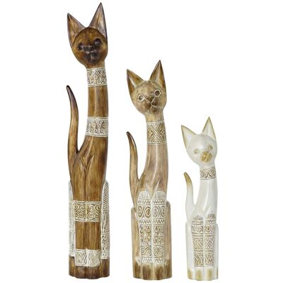 FIGURE SET 3 ALBASIA 15,5X7X99,5 NATURAL CATS FD184820