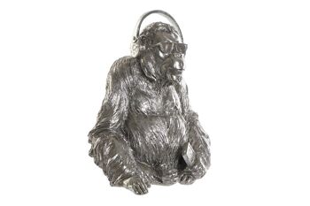 FIGURINE RÉSINE 27X26X36 ORANG-OUTAN ARGENT FD185067 1