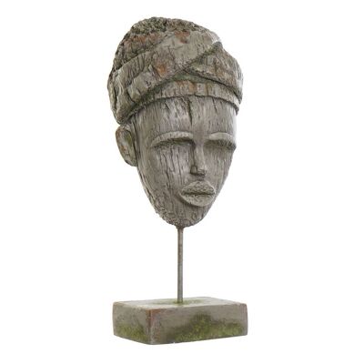 FIGURA FIBRA VIDRIO METAL 24X15X58 AFRICANA GRIS FD189811