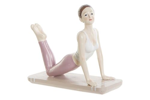 FIGURA RESINA 16X6X13 CHICA YOGA ROSA FD189900