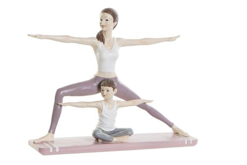 FIGURA RESINA 24X6,5X19,5 MAMA YOGA ROSA FD189901